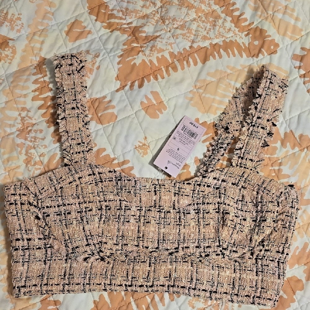 Wild Fable Black and Pink Bustier Tank Top